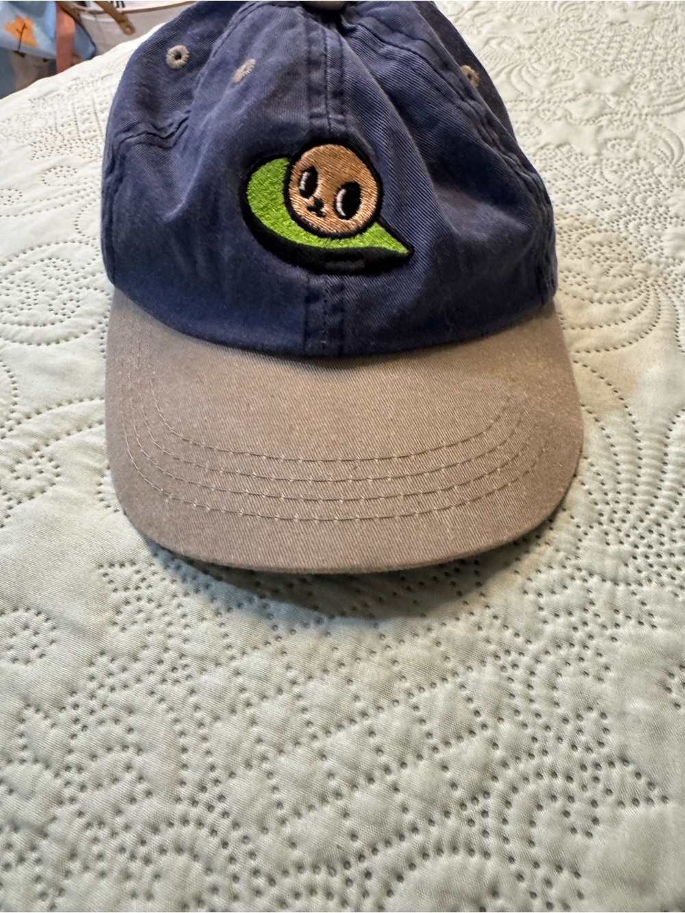 Kids Navy and Gray Baseball Cap with Avocado Patch